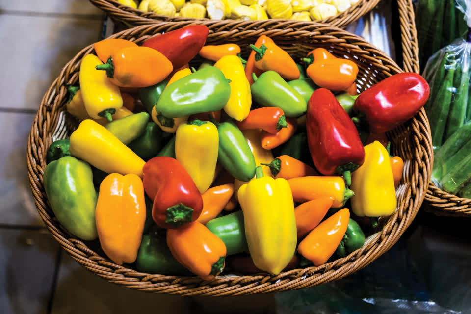 Colourful vegetables are available in Link REIT Fu Tung market.