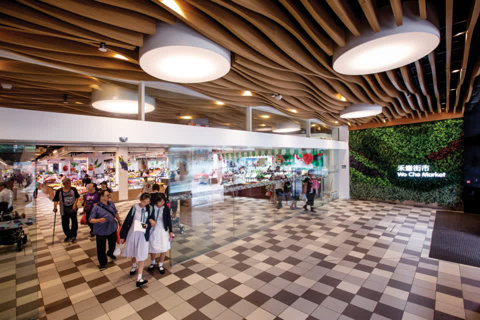 The entrance of renovated Link REIT Wo Che Market.